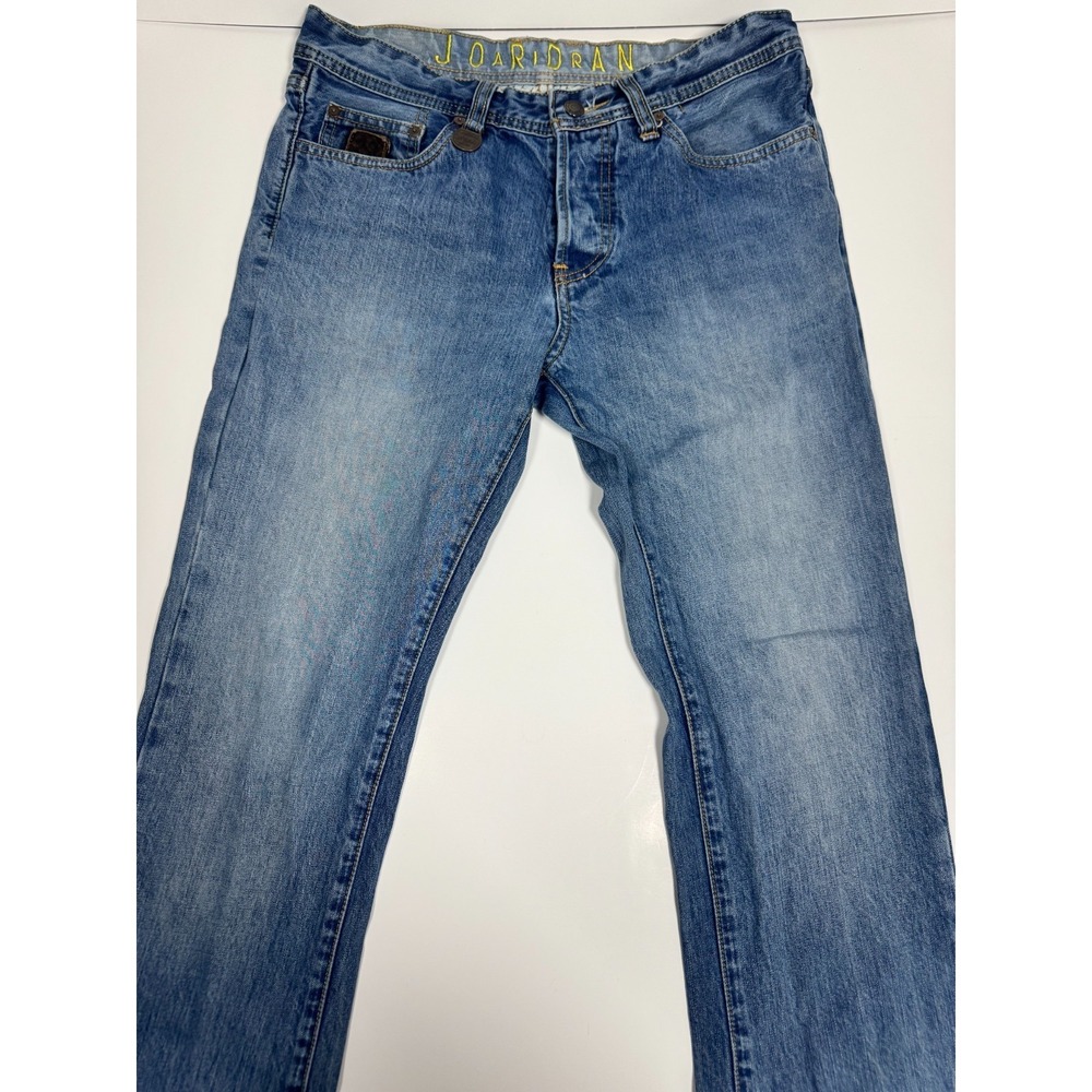Jordan Originals Jeans Men Blue Medium Wash Denim Cotton Straight Leg Streetwear